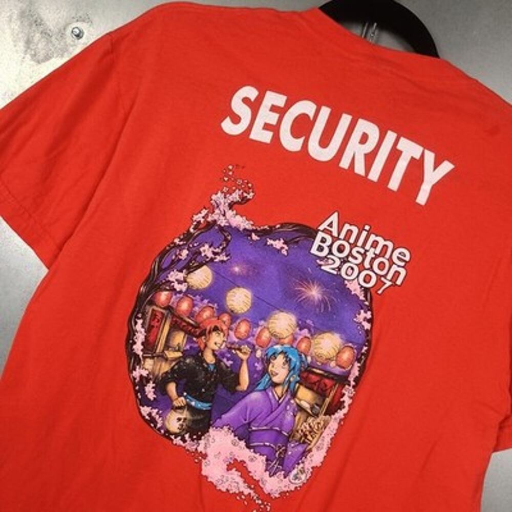 Anime Boston Vintage Y2K Japan Manga Security Shirt 2007 Medium Double Sided